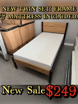 NEW TWIN SET(FRAME & MATTRESS INCLUDED)