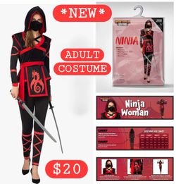 Women's Ninja Costume size L  Disfraz de ninja para mujer talla L
