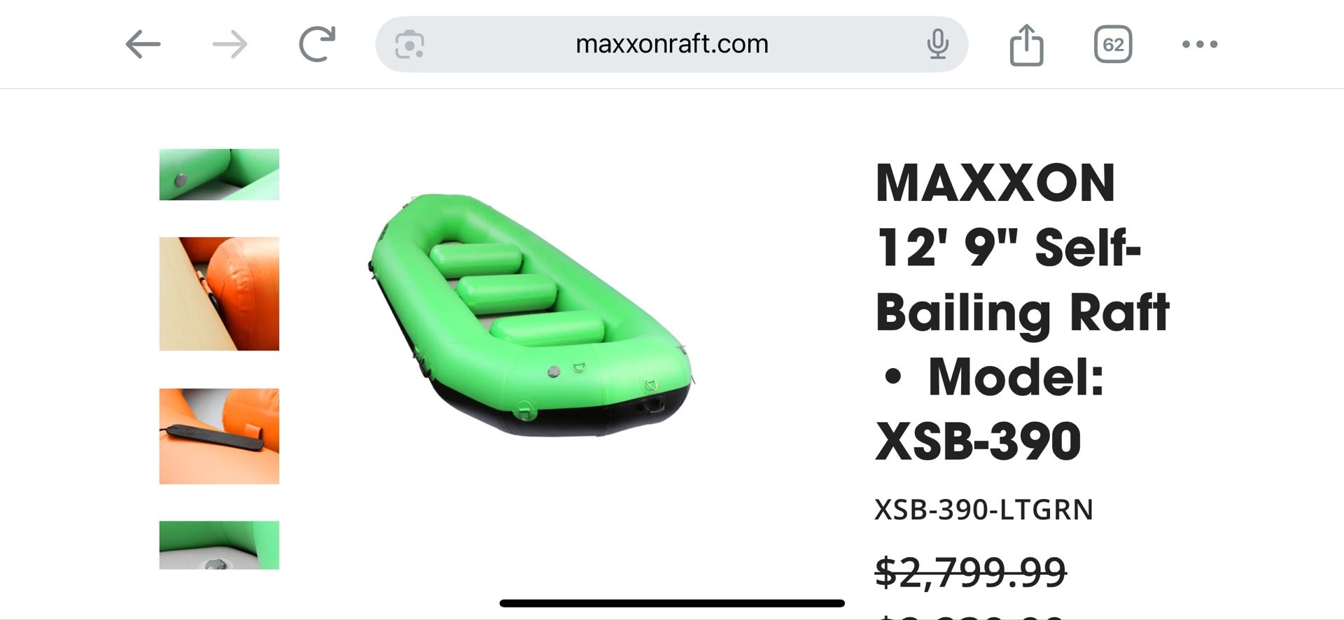 MAXXON 12' 9" Self-Bailing Raft - HALF PRICE