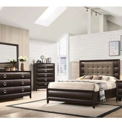 Queen Bed room set /includes: Dresser, mirror, queen Bed frame and nightstand. 