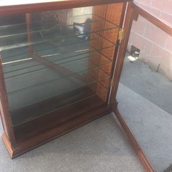 Antique Wood And Glass Showcase