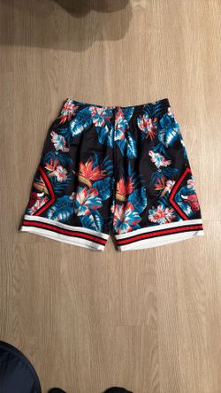 Size Large - Mitchell And Ness NBA Basketball Chicago Bulls Mesh Jersey Shorts Tropical Nike Sports