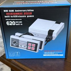 Link Retro Mini Gaming Console with 620 Games 8 Bit Game System Built In 2 Controllers AV Output Nostalgia For Kids & Adults - Makes A Great Gift!