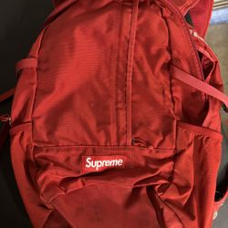 Red supreme backpack