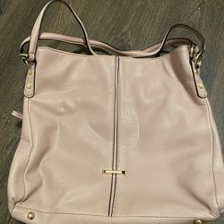 Anne Klein Women's Pink Pebbled Faux Leather Shoulder Bag Medium