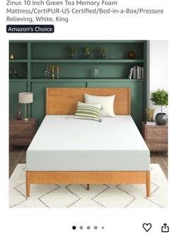 King Zinus Green Tea Memory Foam Mattress – Clean & Well Maintained