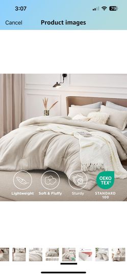 Bedsure Comforter Duvet Insert Set..Beige Color 