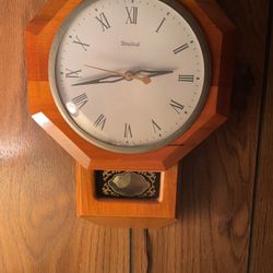 Vintage United Clock Corp Wall Clock, Schoolhouse Model