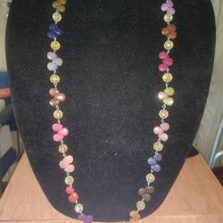 Ann Taylor LOFT Brand Multi Colored Rhinestone Beads 32" Strand Necklace