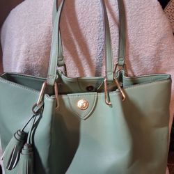 Anne Klein Large Tote Bag – Sage Green – Excellent Condition