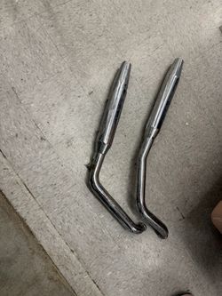 Chrome Motorcycle Exhaust Pipes Pair
