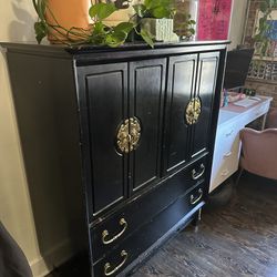 Vintage Black Dresser/Armoire 