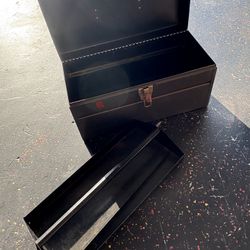 Vintage JC Penny Heavy Duty Tool Box With Tray Holder 18x10x8