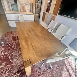 Solid wood rectangular dining table