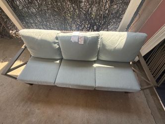 Outdoor aluminum frame Sunbrella 3 cushion couch