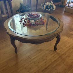 Pecan Glass Coffee  Table