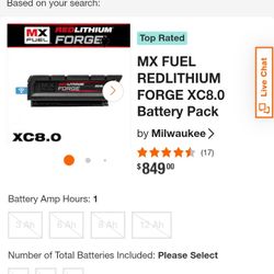 Milwaukee MX Fuel Battery Brand New
