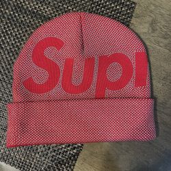 Supreme Studded Knockout Big Logo Beanie Red