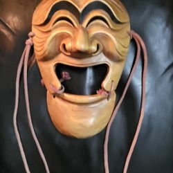Traditional Korean Hahoe Yangban Mask – Hand-Carved Wooden Mask