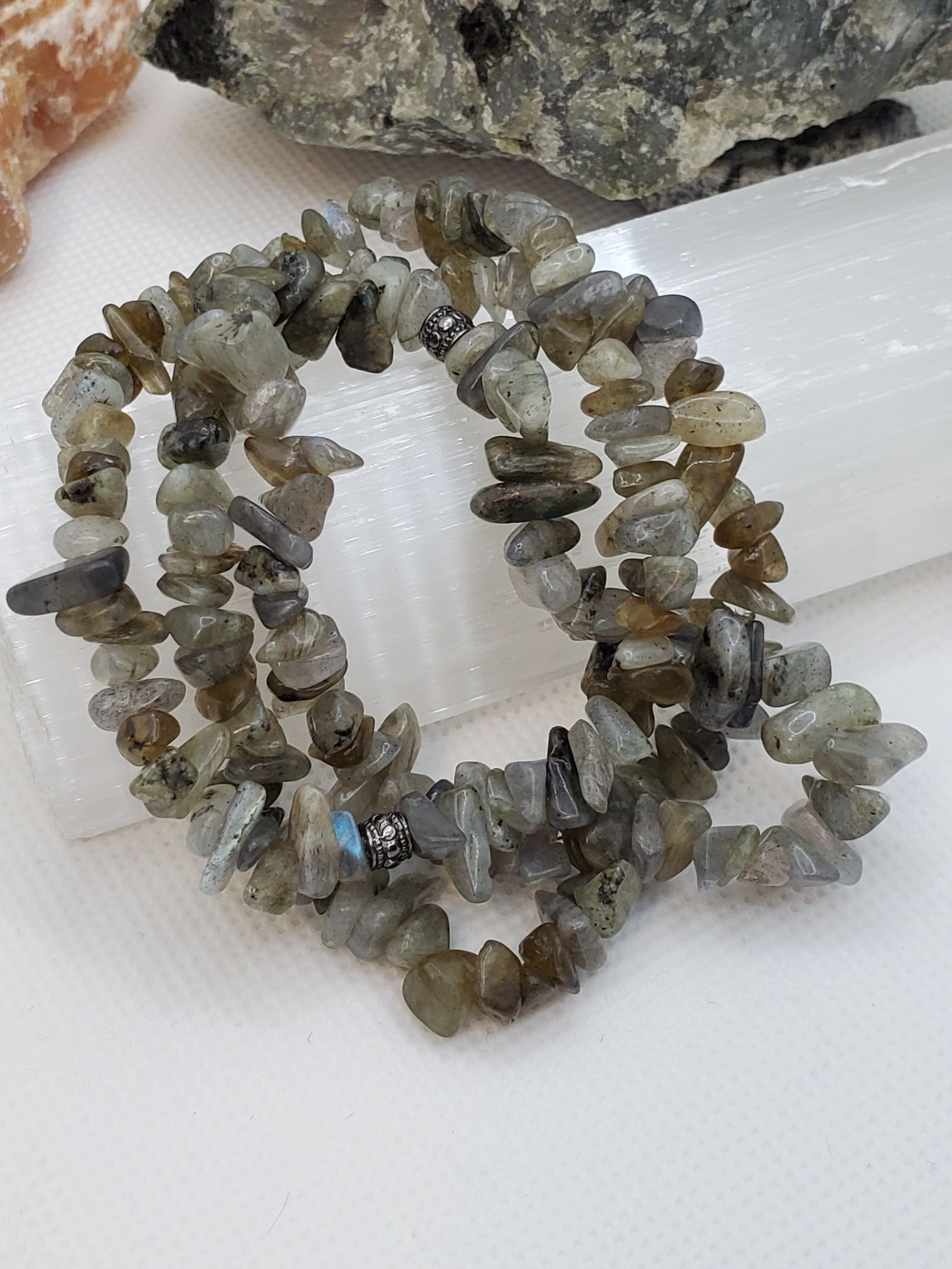 Labradorite Bracelet Crystal Healing Natural Gemstone Protection Healing High Vibration 