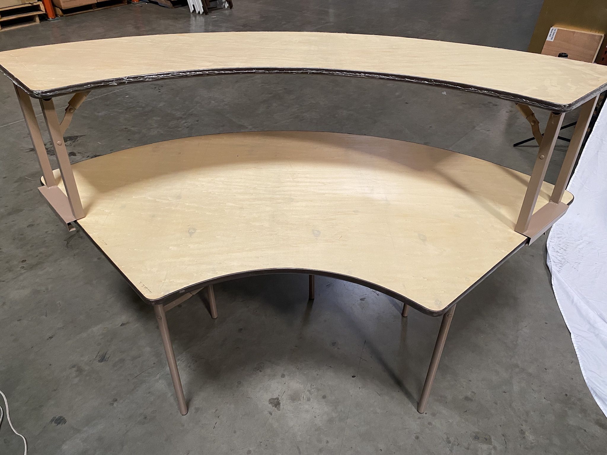 Small Size Serpentine table with bar top / Portable bar - bottom table can be used on its own for a dining/ home school/office table - great for parti