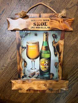 Skol Holland Beer Vintage Wooden Wall Sign