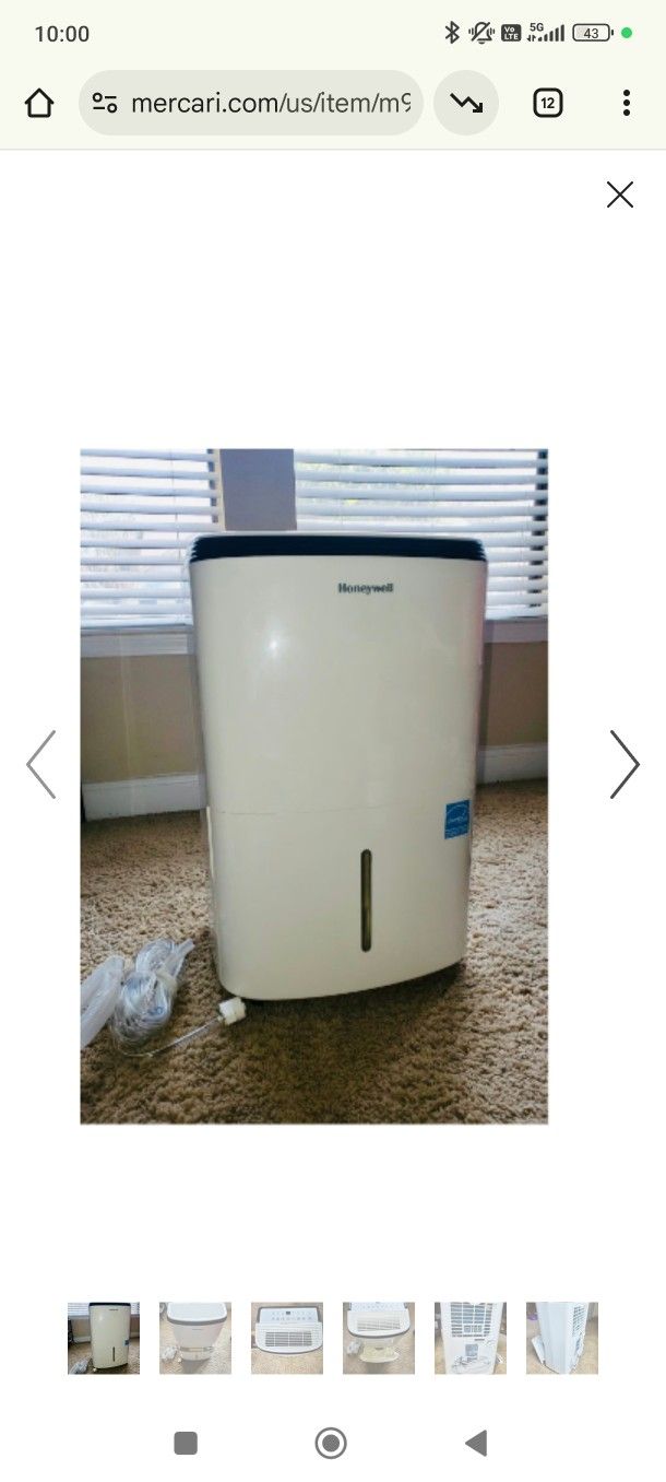 Dehumidifier Honeywell 50 Pint 4000sqft