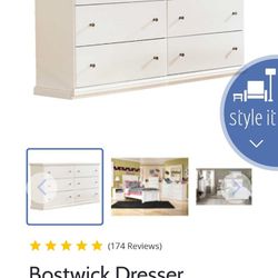 Dresser - White 6 Drawers