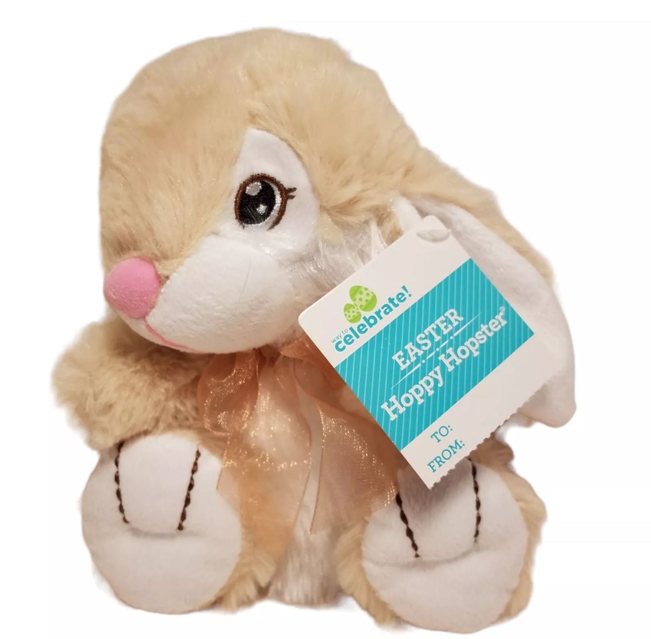 Dan Dee EASTER HOPPY HOPSTER BUNNY RABBIT PLUSH 7" Tan Beige Stuffed Animal Toy