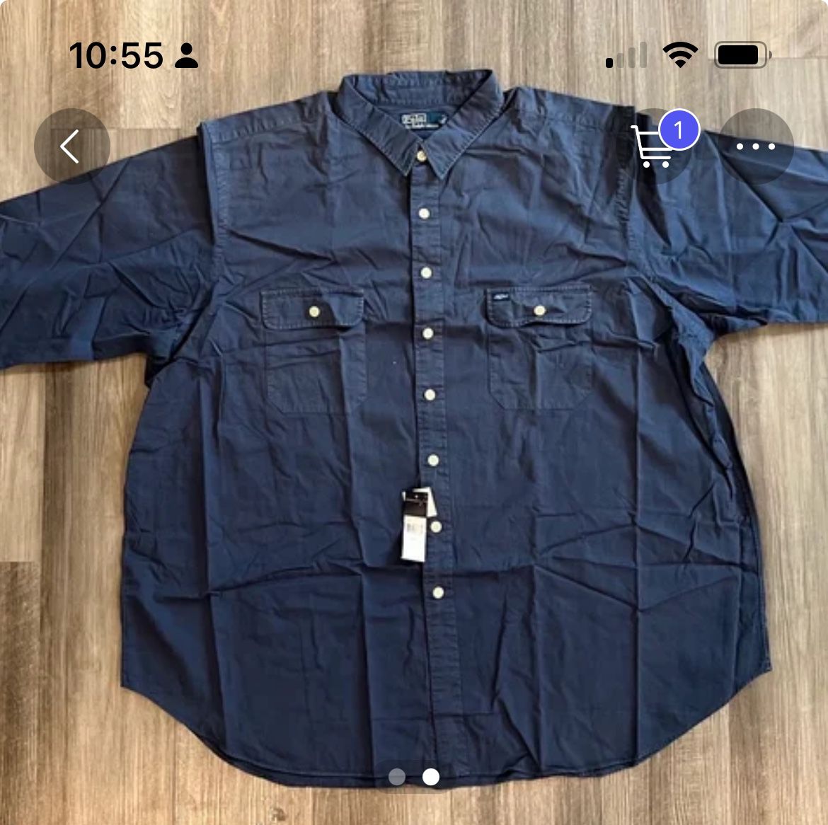 Polo by Ralph Lauren Blue Long Sleeve Chino Shirt 4XLT