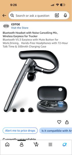 COTOE Bluetooth Wireless Earpiece with Charging Case