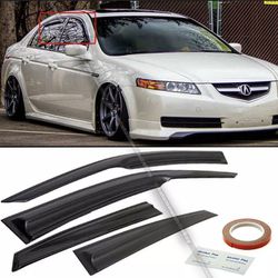 For 04-08 Acura TL JDM Mugen Style 3D Wavy Black Tinted Window Visor Vent