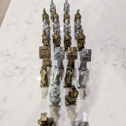 Vintage Chinese Terracotta Warrior Sculpture Gold and Silver Pieces, Replacement