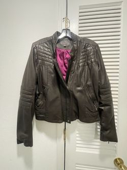 Cole Haan Brown  Leather Jacket Size Small