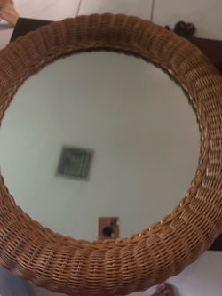Vintage Rattan Mirror