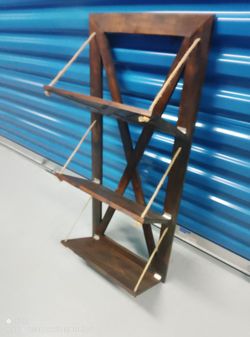 Rustic three-tier magazine holder