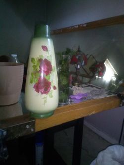 Carol Rowen Floral Tapered Vase 12 Inch Enesco Ceramic 