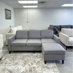 BRAND NEW Reversible L Gray Sectional Couch / Sofa [FREE Delivery🚚]