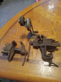 Antique Vises And Knife Sharpener