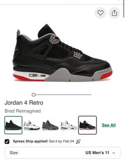 Brand new Jordan bred 4 Size 11