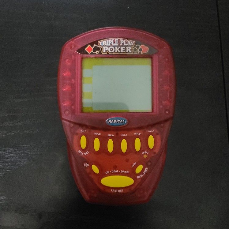 2000 Radica Triple Play Poker Electronic Handheld Poker Game (Tested & Working)