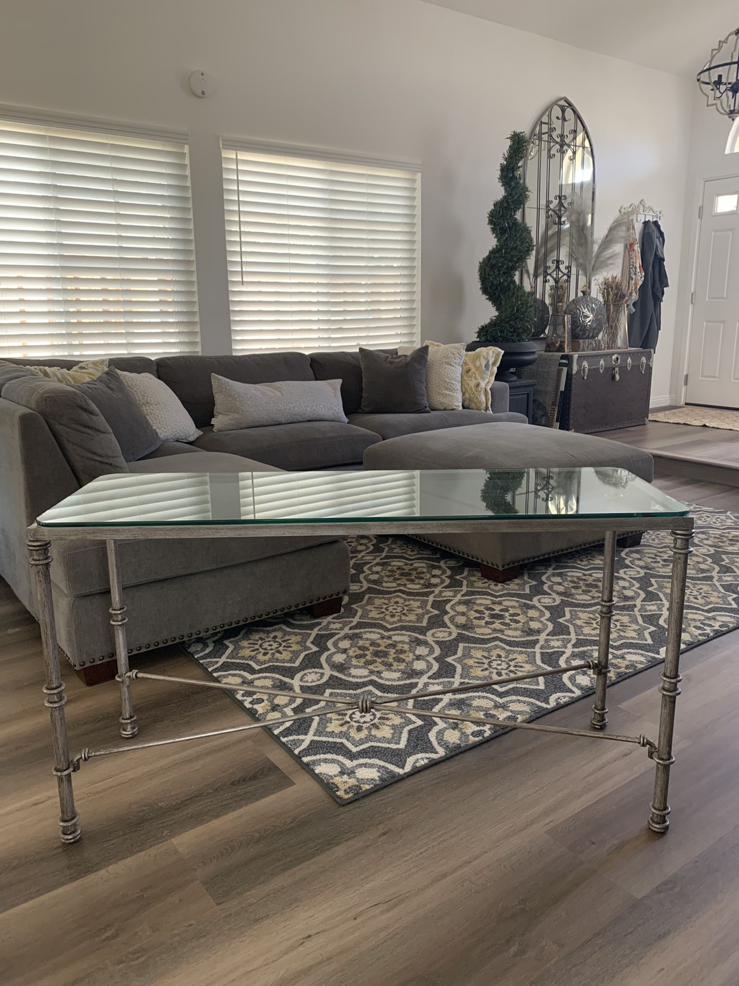 Console Table Metal and Glass