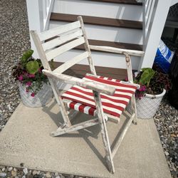 Antique Vintage Wood Beach Chair 