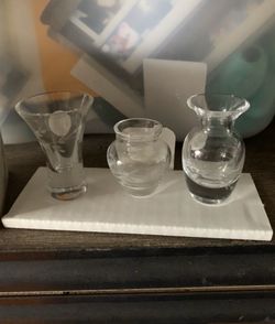 Princess House, 3 Mini Crystal Vases