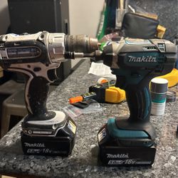 Two Makita Impact Drills And Battery’s