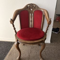 Antique Chairs With Red Upholstery 