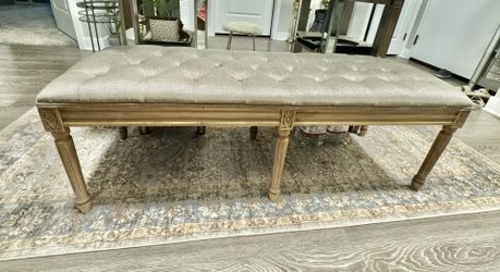 Linen Ornate Bench