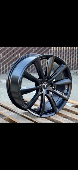 Tesla model 3 set of 19” Matt blk turbine style new rims set