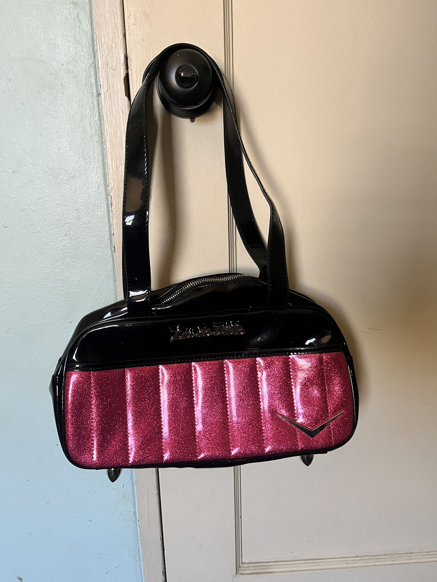 Lux De Ville Black And Red Retro Hotrod Purse / Handbag
