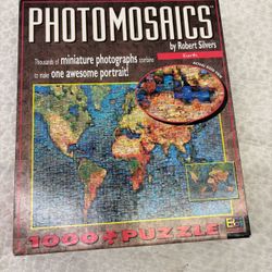 1000 piece puzzle - Earth photomosaic by Robert Silvers. Puzzle is in a box with all pieces.
